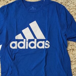 Adidas Kids Blue Tee with White Logo
